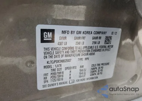 2022 Chevrolet Trax 1Lt from USA, damaged, VIN KL7CJPSM3NB525937